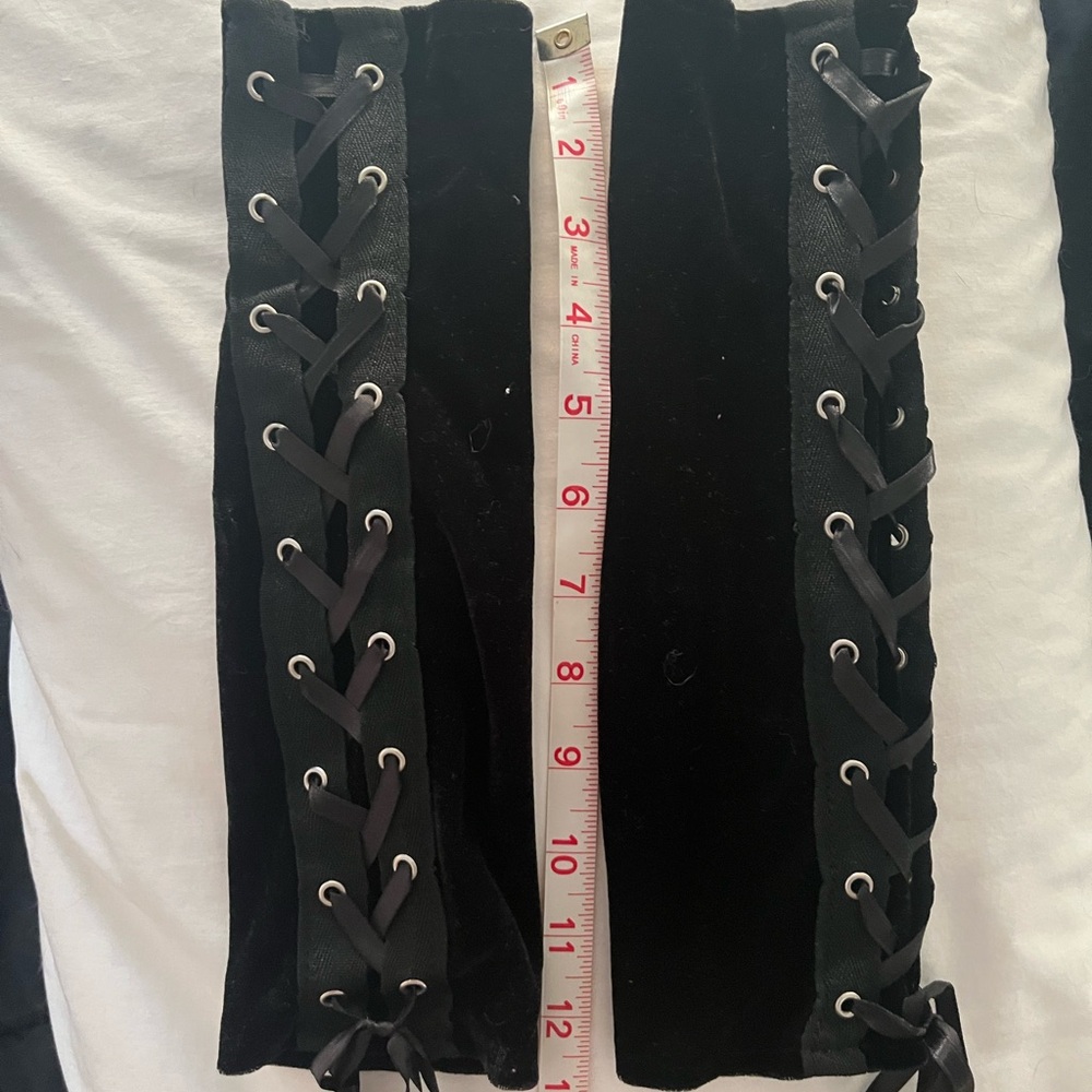 Black velvet Corset fingerless gloves